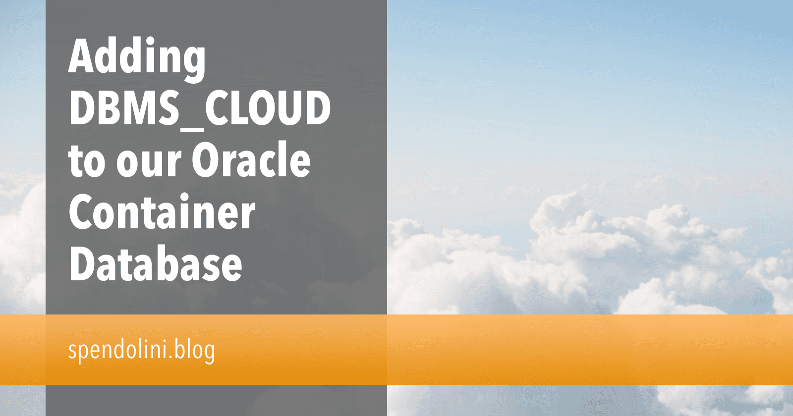 Adding DBMS_CLOUD to our Oracle Container Database